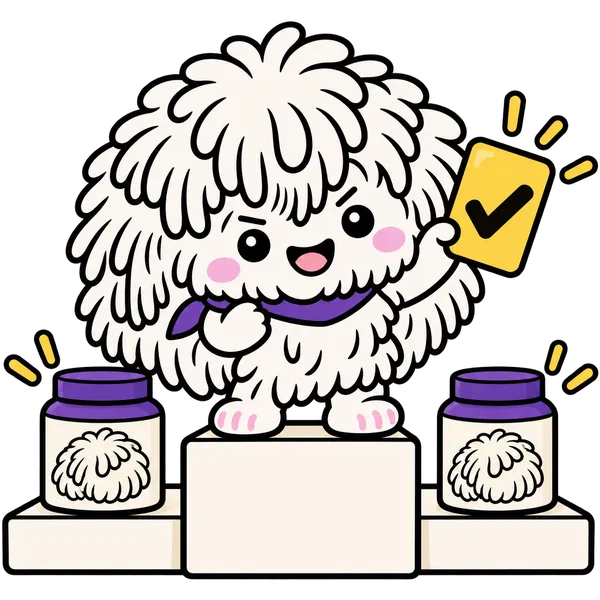 Mani sur un podium entre deux pots de Lion's Mane, pancarte validée en main